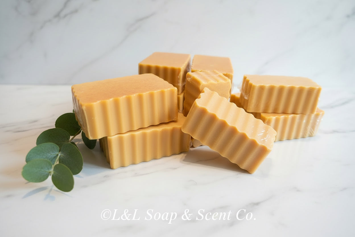 Yellow Rectangle shaped, lemon, scented Shea, butter soap