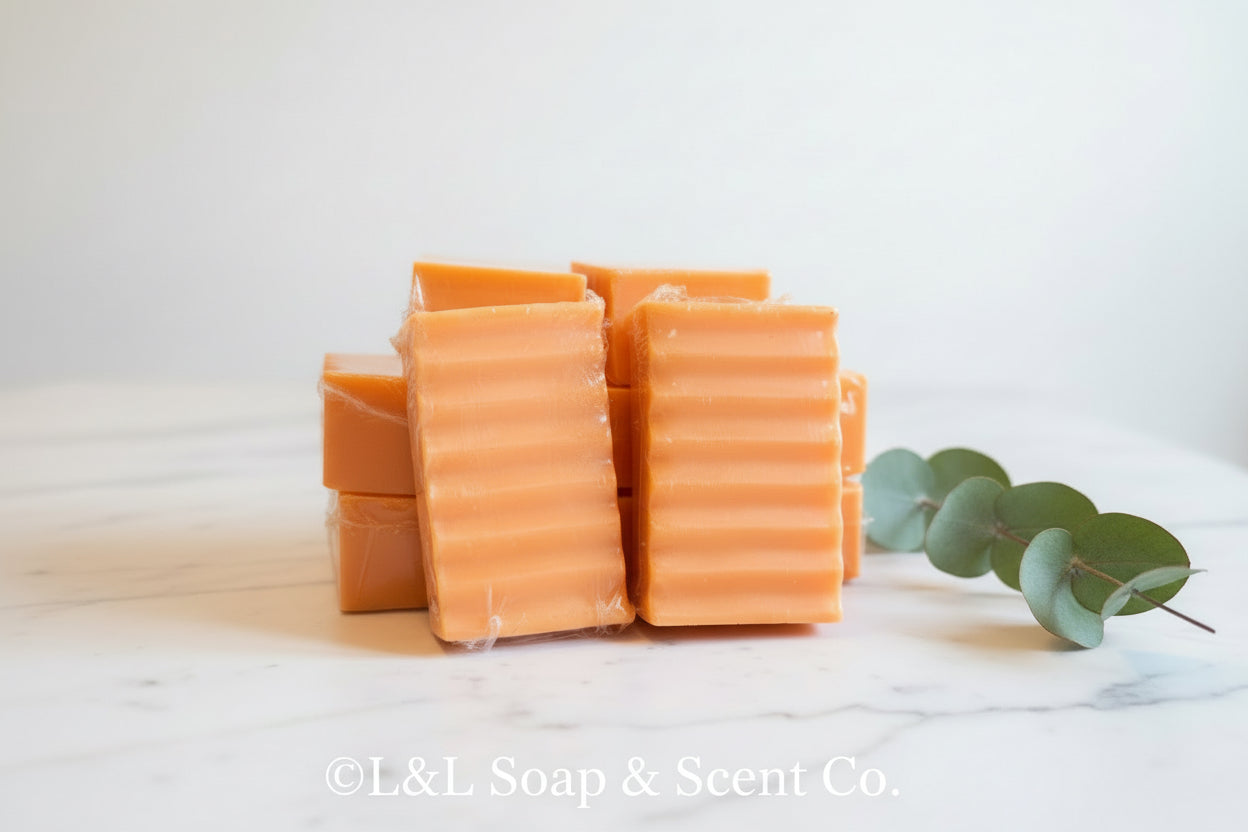 Orange rectangle, orange essential oil, scented Shea butter soap
