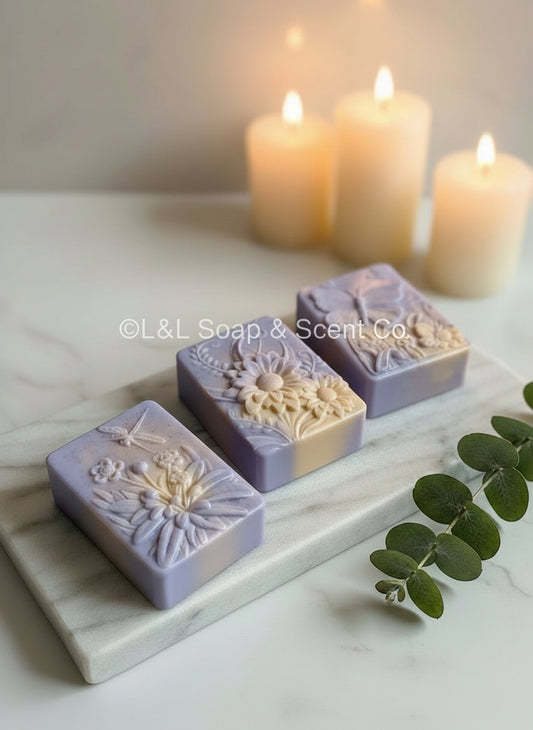 Goats Milk Blueberry Muffin Bar - Flowers & Butterfly Soap