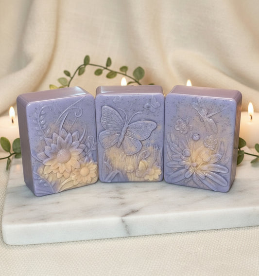 Goats Milk Blueberry Muffin Bar - Flowers & Butterfly Soap