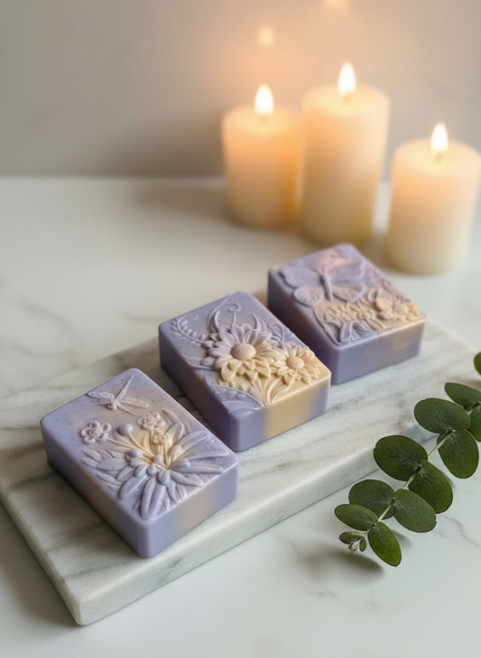 Goats Milk Blueberry Muffin Bar - Flowers & Butterfly Soap