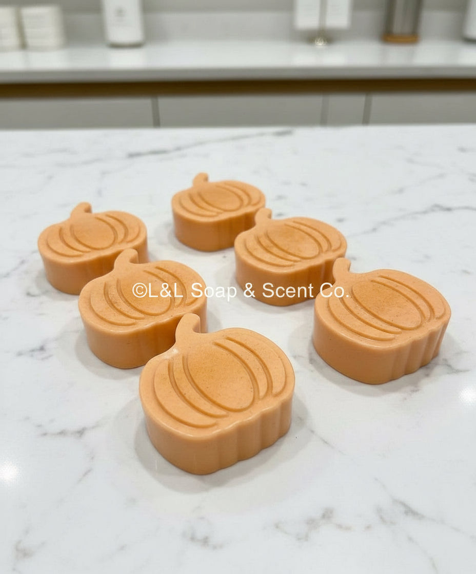 Orange Pumpkin shape pumpkin apple butter goat milk soap 