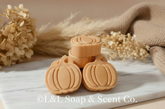Orange Pumpkin shape pumpkin apple butter goat milk soap 