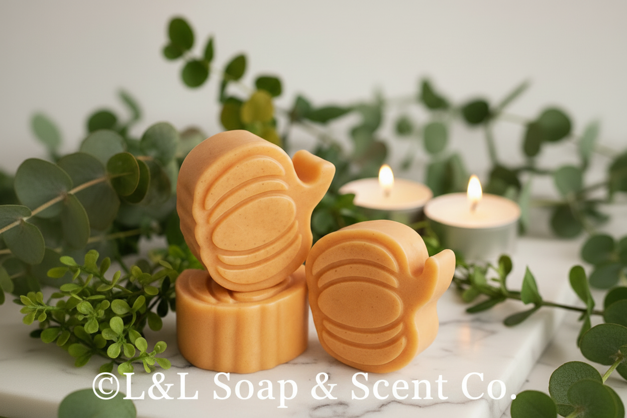 Orange Pumpkin shape pumpkin apple butter goat milk soap 